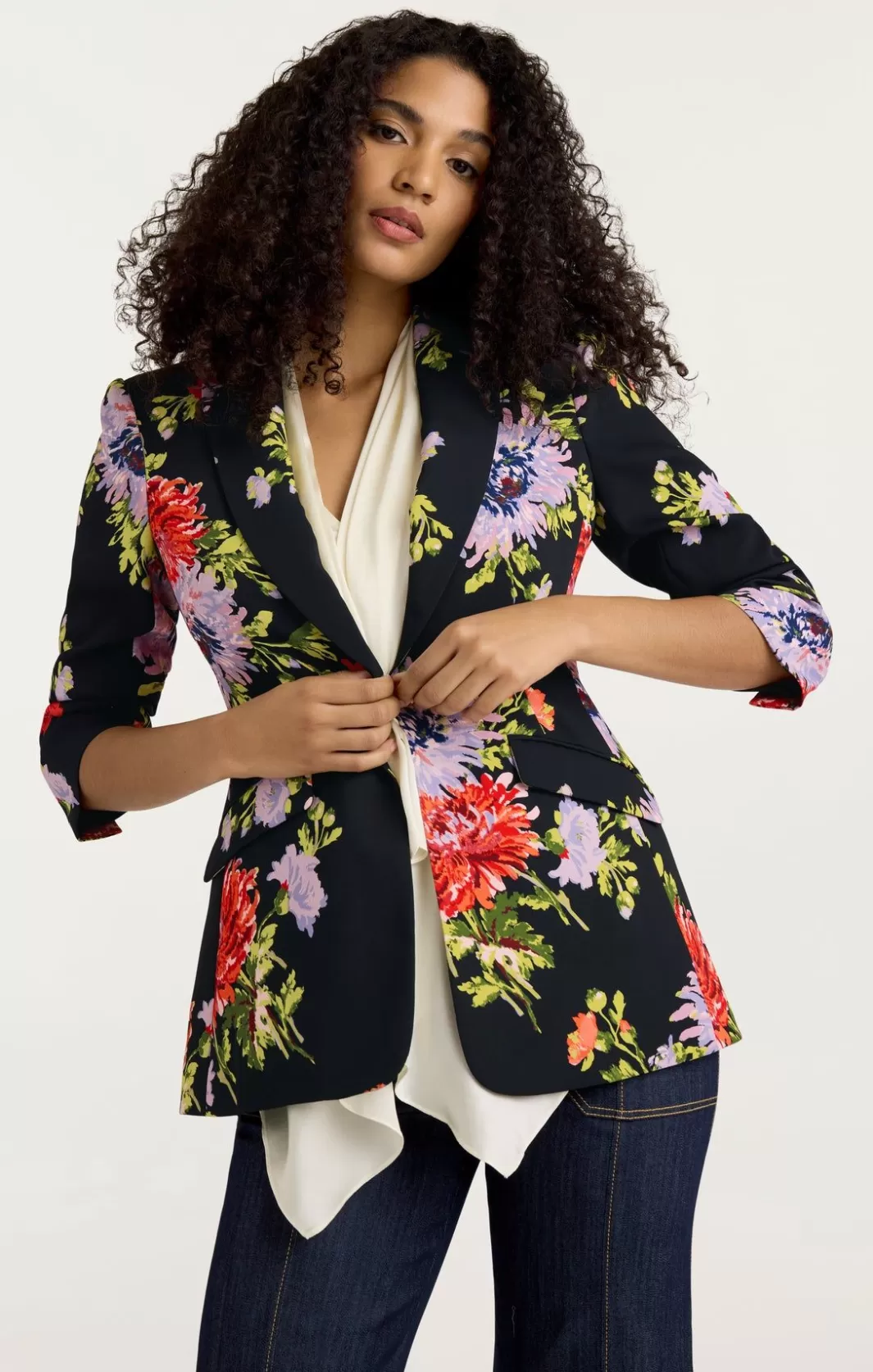 Cinq à Sept Dark Chrysanthemum Scrunched Cheyenne Blazer