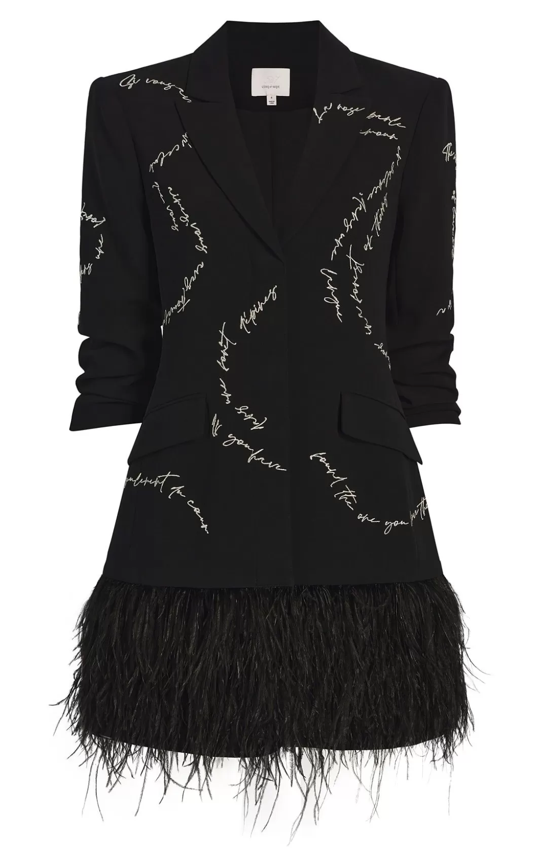 Cinq à Sept Feather And Script Embellished Joel Dress