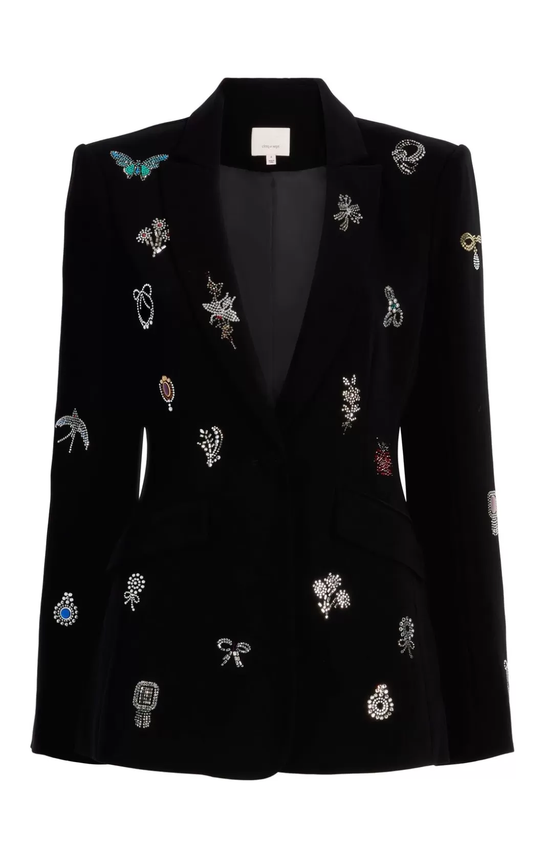 Cinq à Sept Heatset Brooches Embellished Cheyenne Blazer