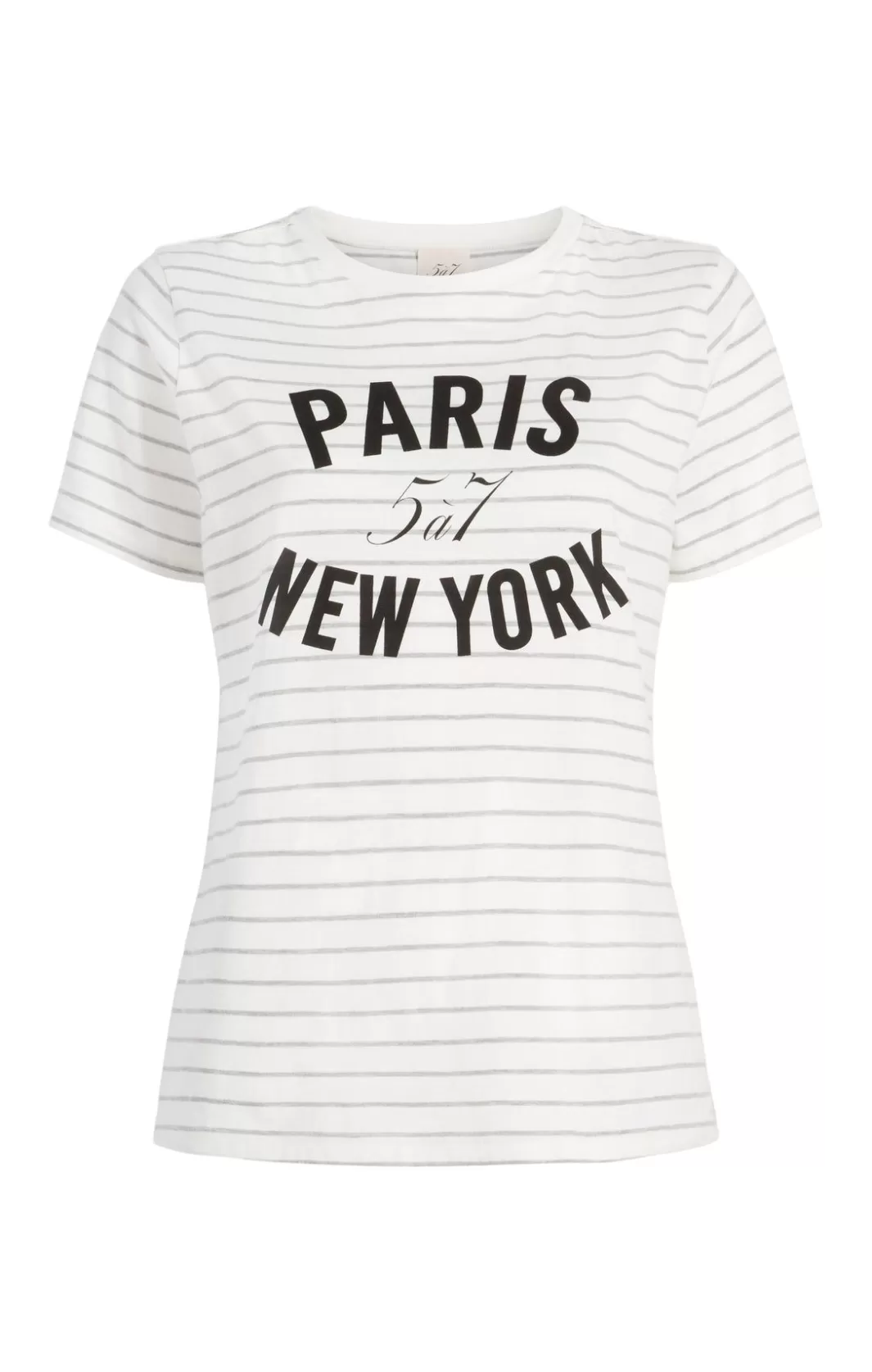 Cinq à Sept Melange Stripe Paris New York Tee