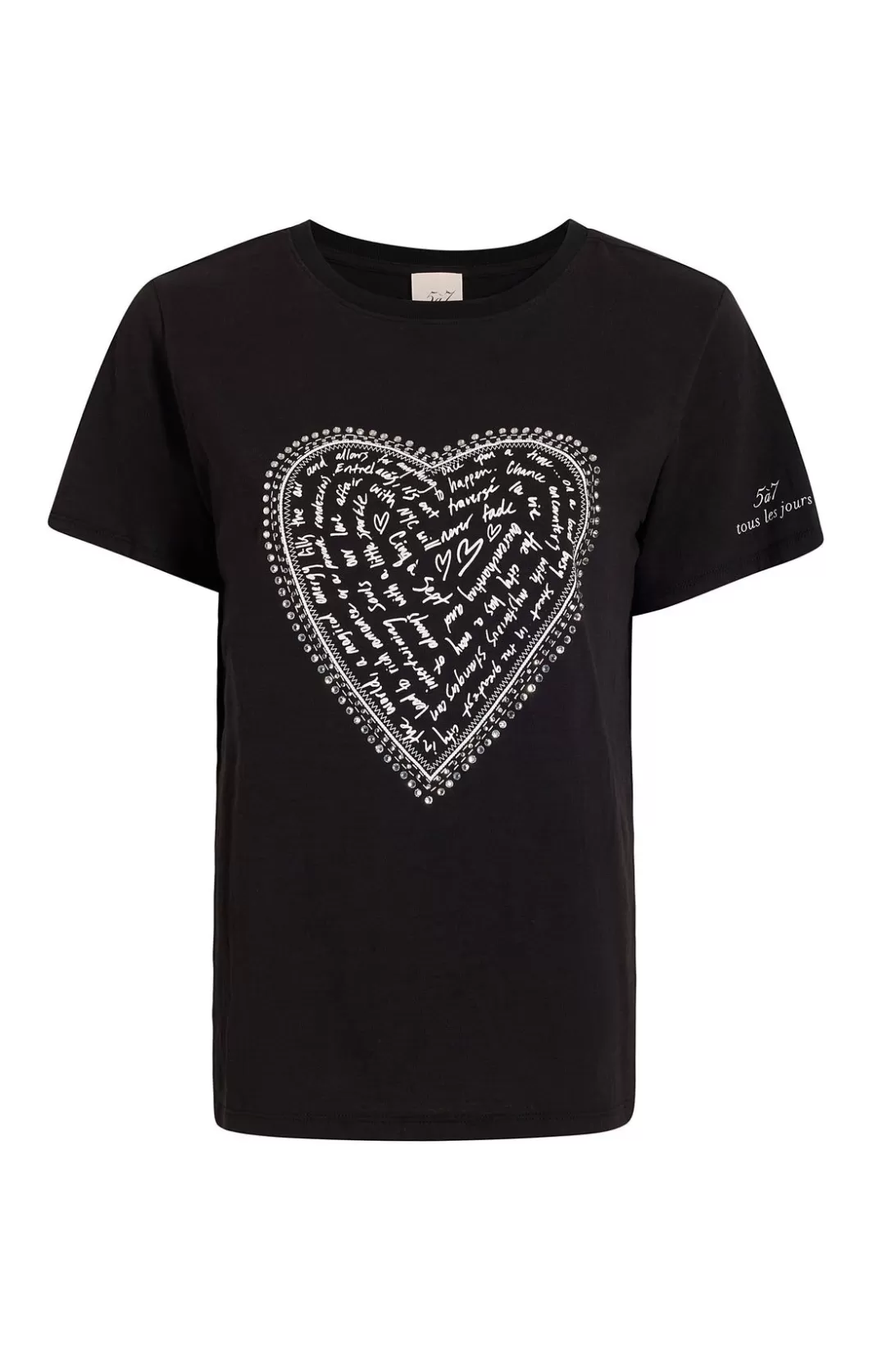 Cinq à Sept Rhinestone Love Letter Heart Tee