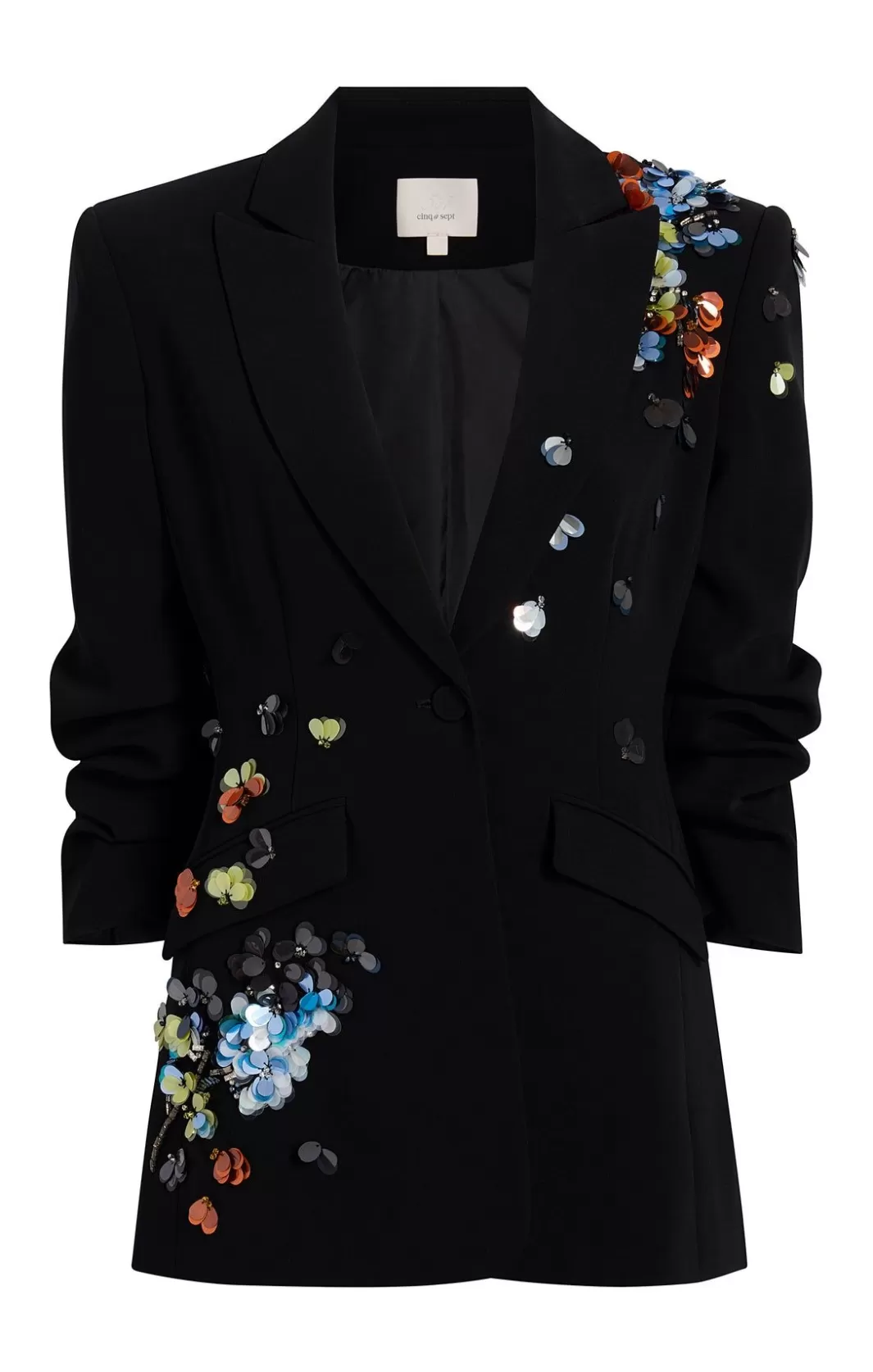 Cinq à Sept Sequin Flower Scrunched Cheyenne Blazer